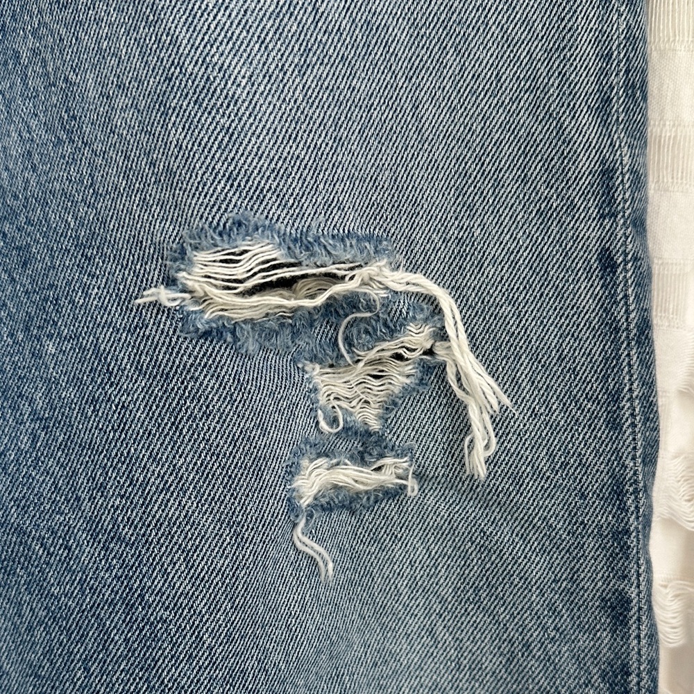 Agolde Denim Straight Leg High Waisted Distressed Jeans 25 Organic Cotton - Picture 11 of 17